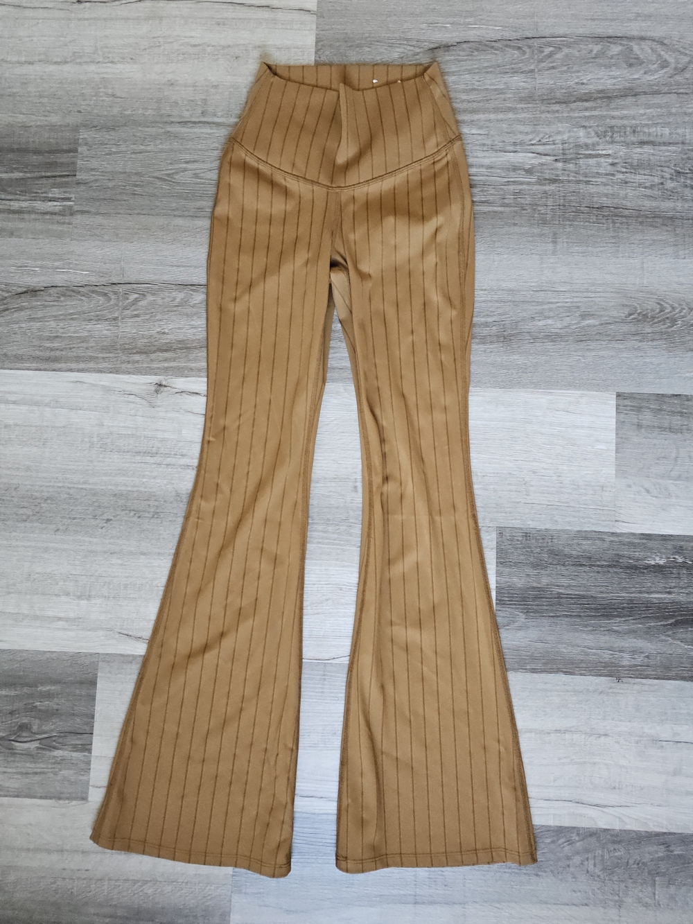 JoyLab Brown Striped Ribbed High-Rise Flare Leggings - Size XS